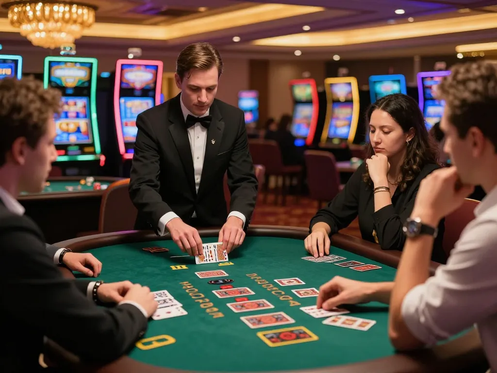Nohu blackjack players strategizing bets while enjoying an upscale casino atmosphere