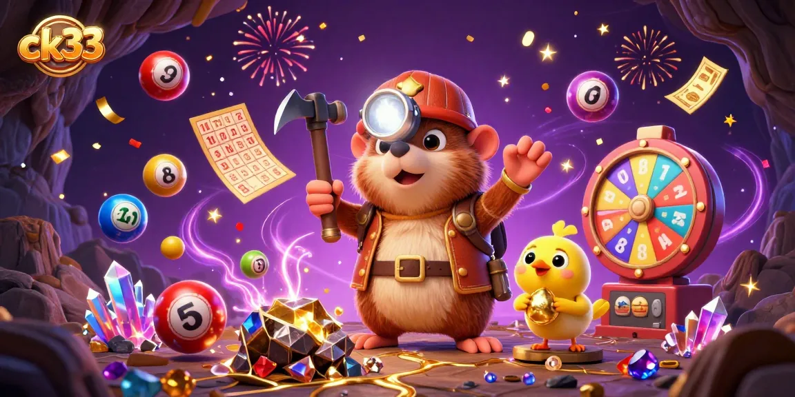 Immerse in ck33's dynamic gaming world with a treasure hunter mole and spectacular prize elements.