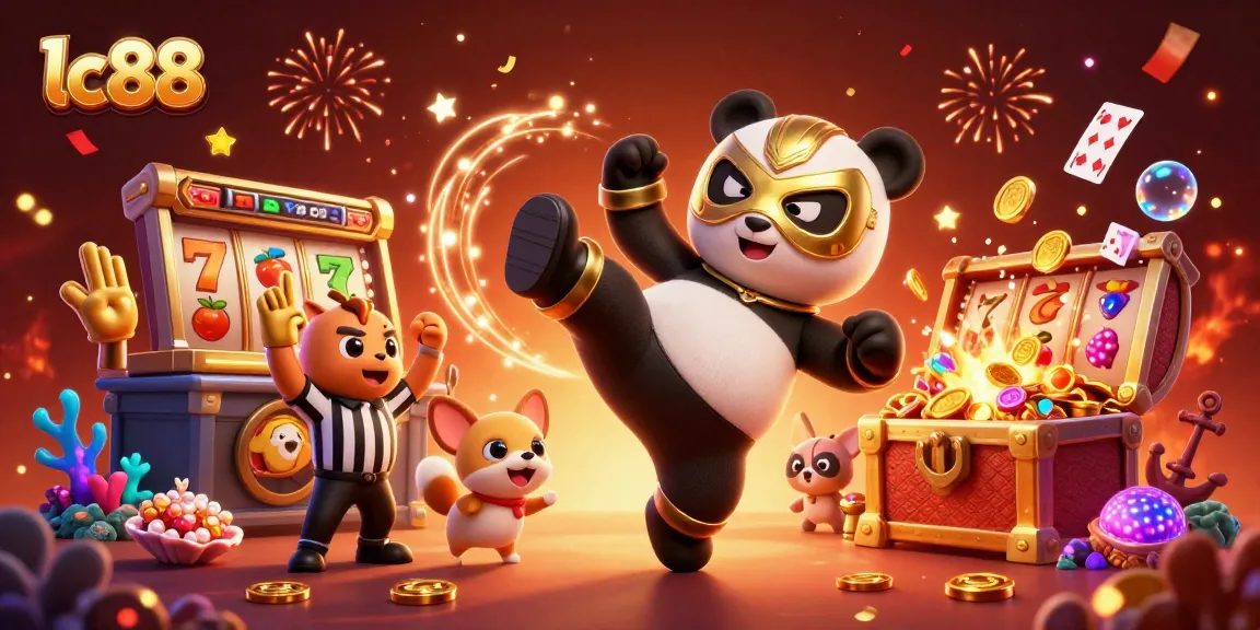 Experience high-energy gambling action with lc88, featuring vibrant casino elements and lively characters.