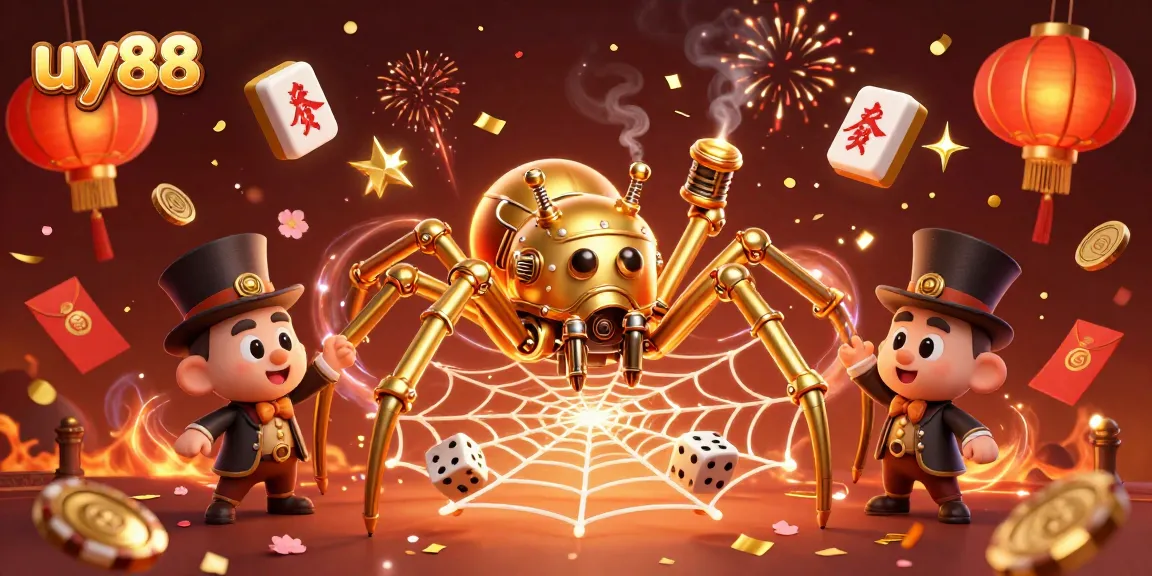 Engage with uy88's thrilling online casino world full of vibrant steampunk characters and festive gaming elements.