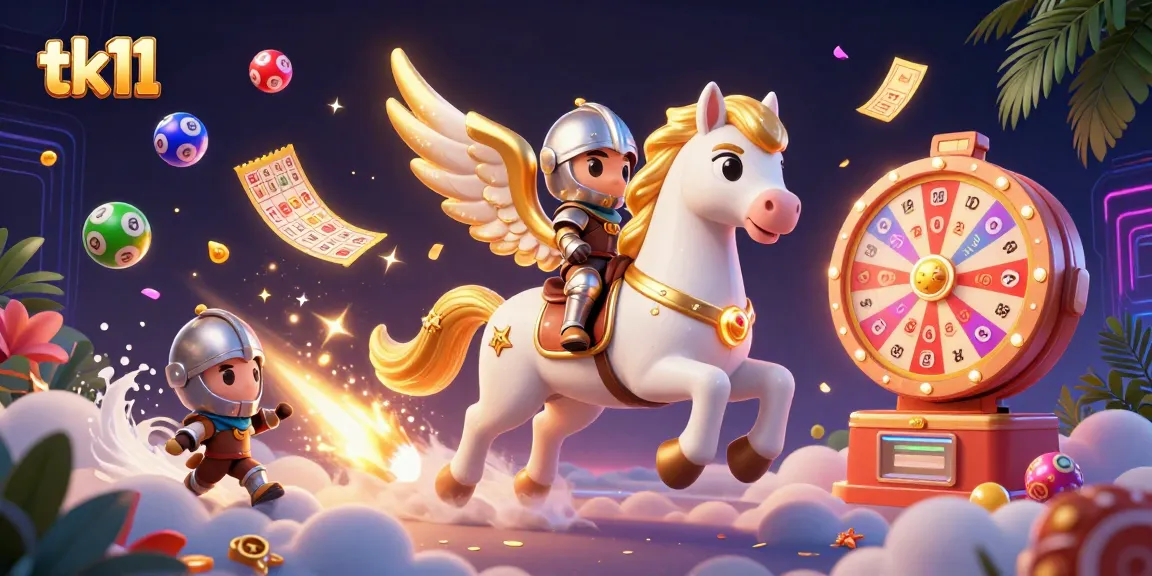 Experience the excitement of tk11 with vibrant lottery elements and a dynamic casino scene.