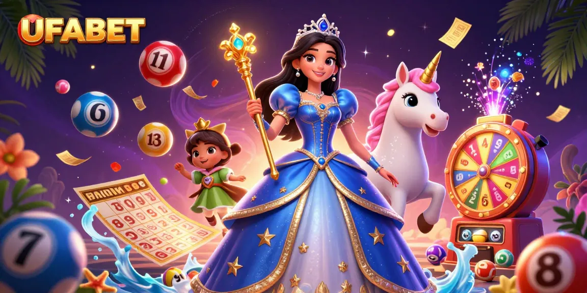 Engage in thrilling activities at UFABET with magical elements like lottery balls and a golden scepter.