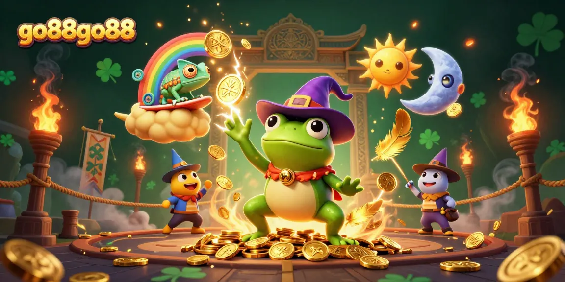 Experience the excitement of go88go88 with exclusive golden coin storms and dynamic characters in a vibrant casino scene.