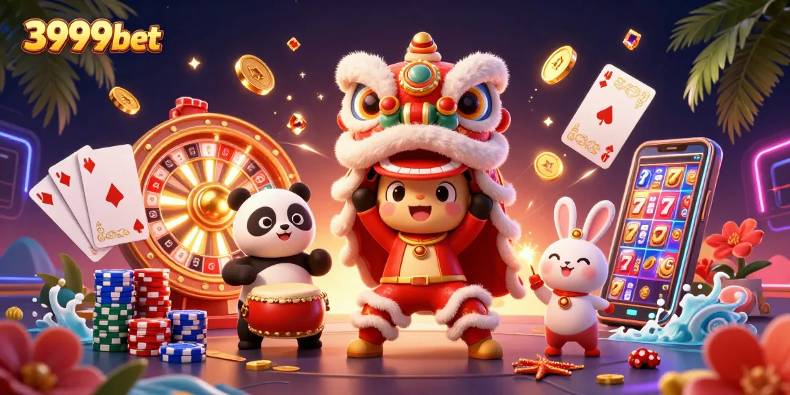 Winning big with 3999bet in vibrant casino scene featuring colorful game elements.