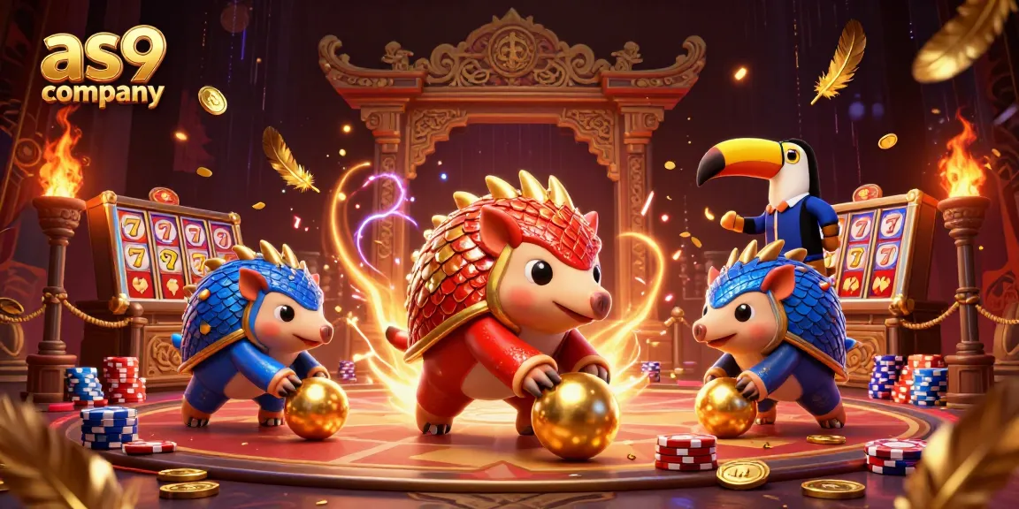 Spin the reels in excitement with as9 company’s vibrant casino scene featuring rival pangolins and poker chips.