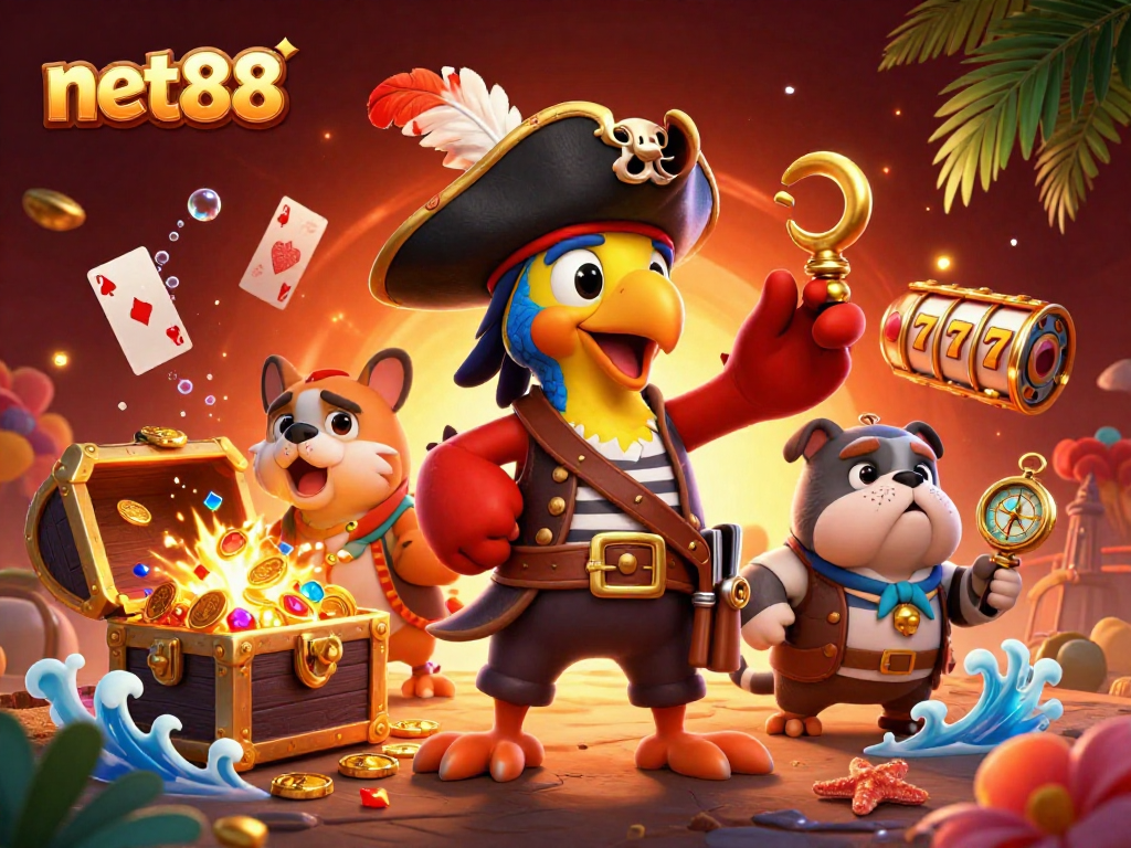 Experience the excitement of net88 with a vibrant casino scene featuring dynamic game elements.