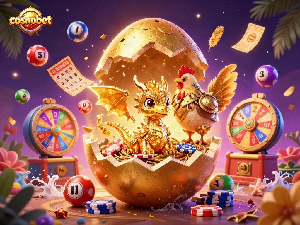 Win big with cosmobet's electrifying casino experience featuring a golden dragon and vibrant game elements.