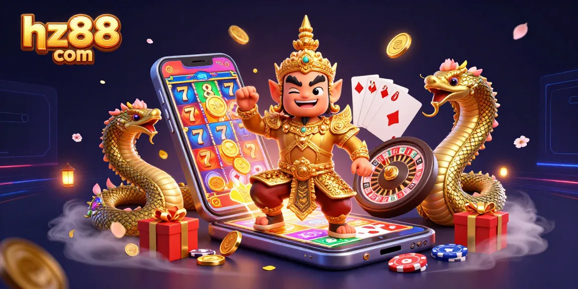 Play exciting slots at hz88 com with vibrant 3D characters, jackpot reels, and dynamic casino elements!