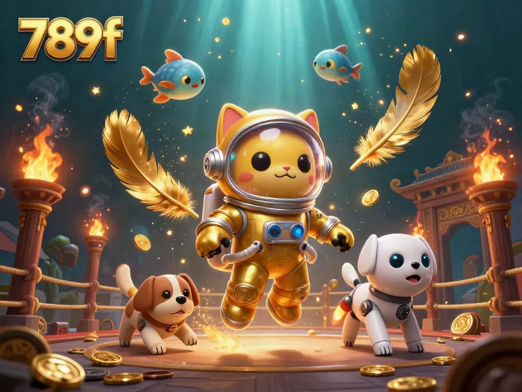 Engage in winning slots at 789f featuring a vibrant 3D casino scene with dynamic characters and game elements.