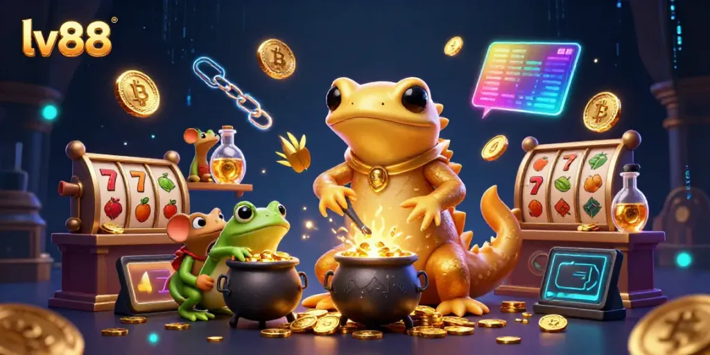 Experience fun with lv88 as giant alchemist transforms metals into casino jackpots in stunning 3D.
