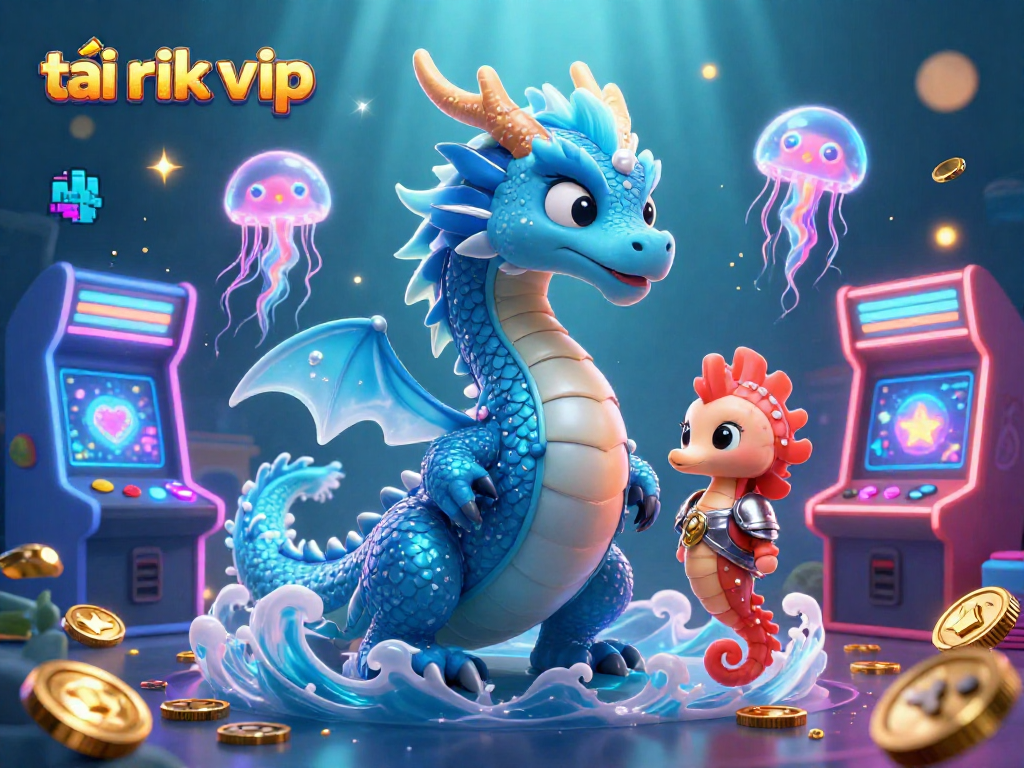 Play exciting games at tải rik vip with vibrant underwater characters and arcade elements.