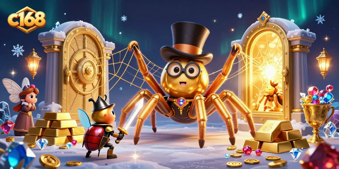 Engage in thrilling gameplay at c168 with golden treasures and dynamic characters in a 3D casino scene.