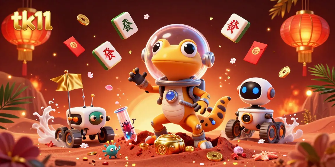 Spin for luck with tk11 in this vibrant 3D casino scene bursting with golden elements.