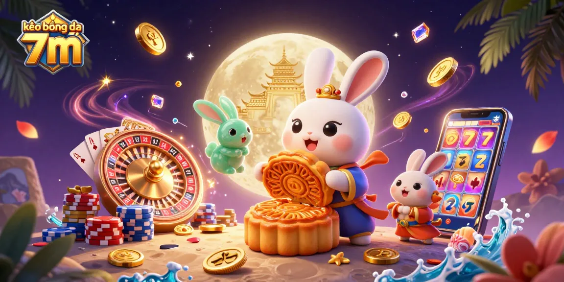 Engage in thrilling kèo bóng đá 7m with this vibrant casino-themed 3D illustration featuring dynamic elements.