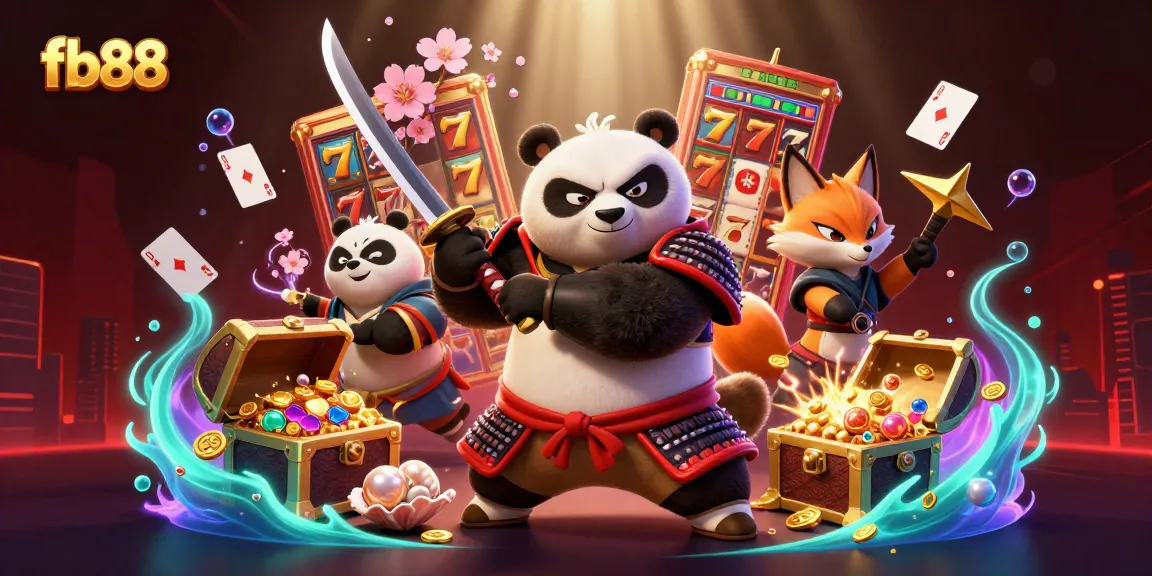 Experience thrilling moments with fb88's slot games featuring samurai and fox characters in an underwater treasure scene.