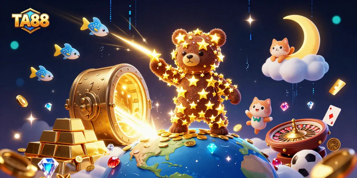 TA88 invites players to enjoy exciting betting with a vibrant 3D casino scene filled with games and rewards.