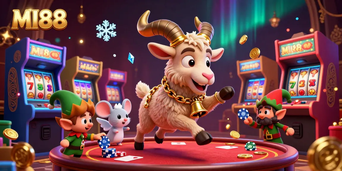 Experience the dynamic casino scene at MI88 with cartoon characters stealing chips and slot games in action.