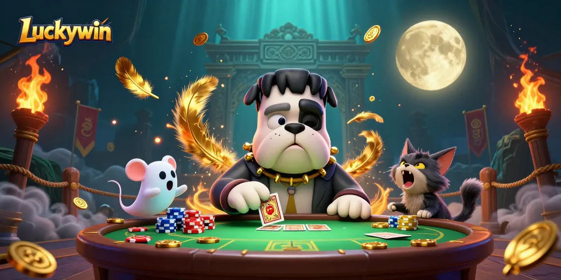 Experience the thrill of Luckywin with a vibrant 3D scene featuring casino characters in action.