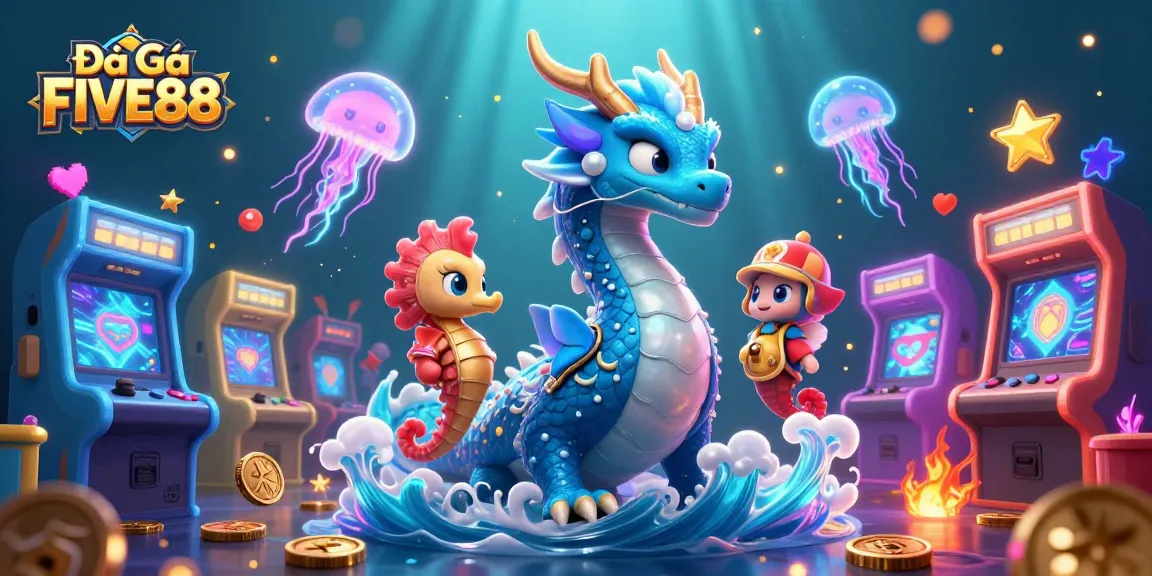 Experience thrilling Đá Gà FIVE88 action with vibrant graphics and engaging characters in this immersive digital art.