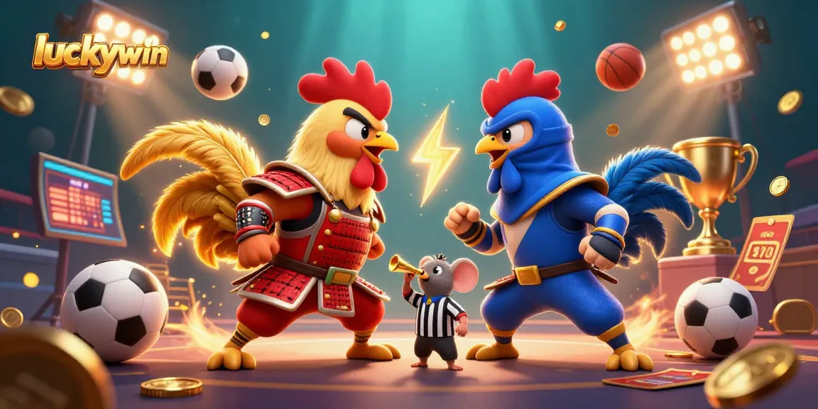 Engage in thrilling battles with luckywin gaming characters amidst dynamic sports elements.