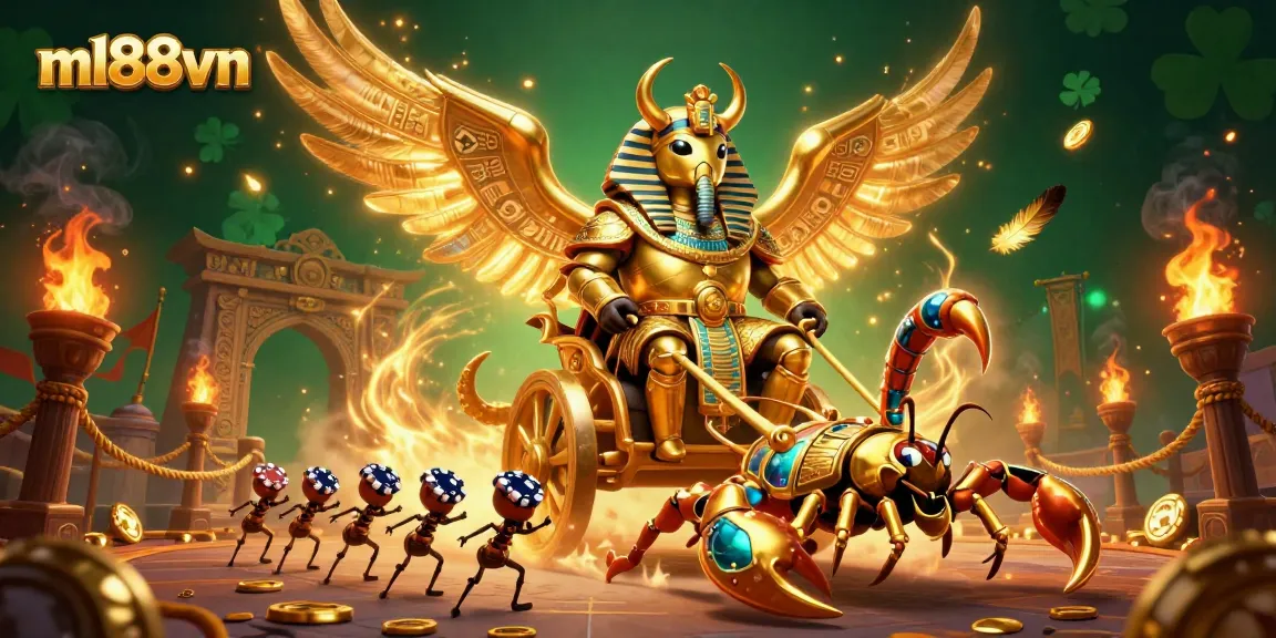 Experience thrilling wins at ml88vn with a vibrant, detailed gaming world illustration.