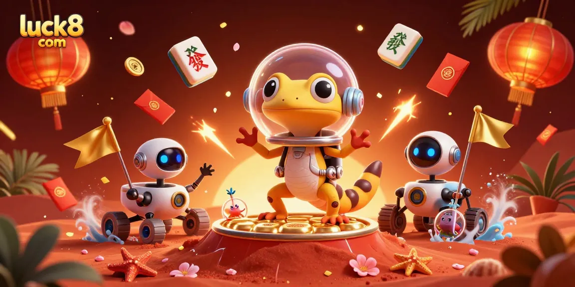 Enhance your gaming with luck8 com in a vibrant Martian casino scene.